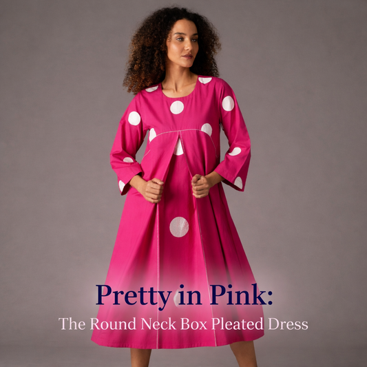 Pretty in Pink: The Round Neck Box Pleated Dress