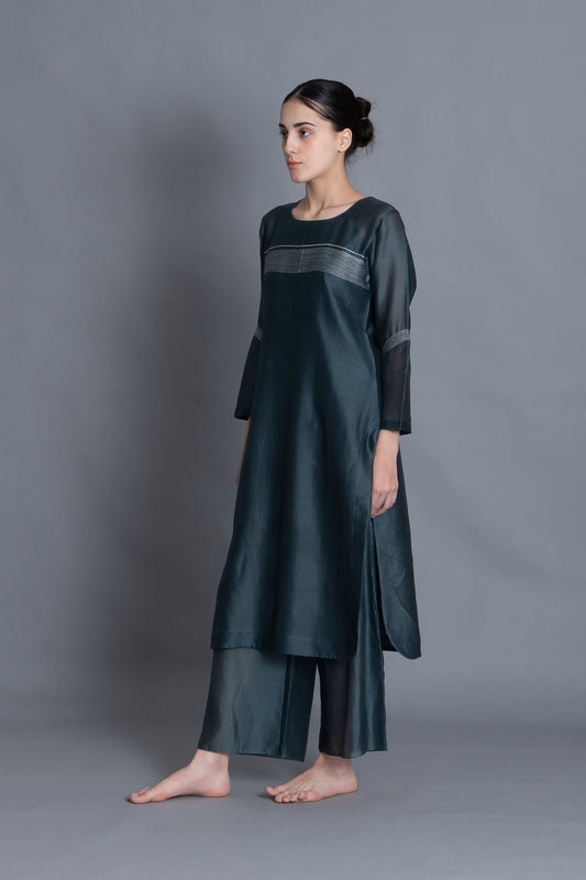 E-Mint Embroidery Dress Co-ord