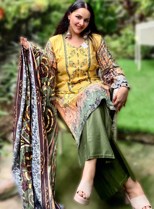 Noor-E-Zahra | Lawn Cotton Pakistani Suit Set