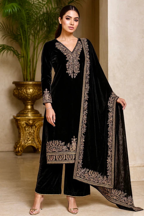 Mahira Regal Sage Velvet Set